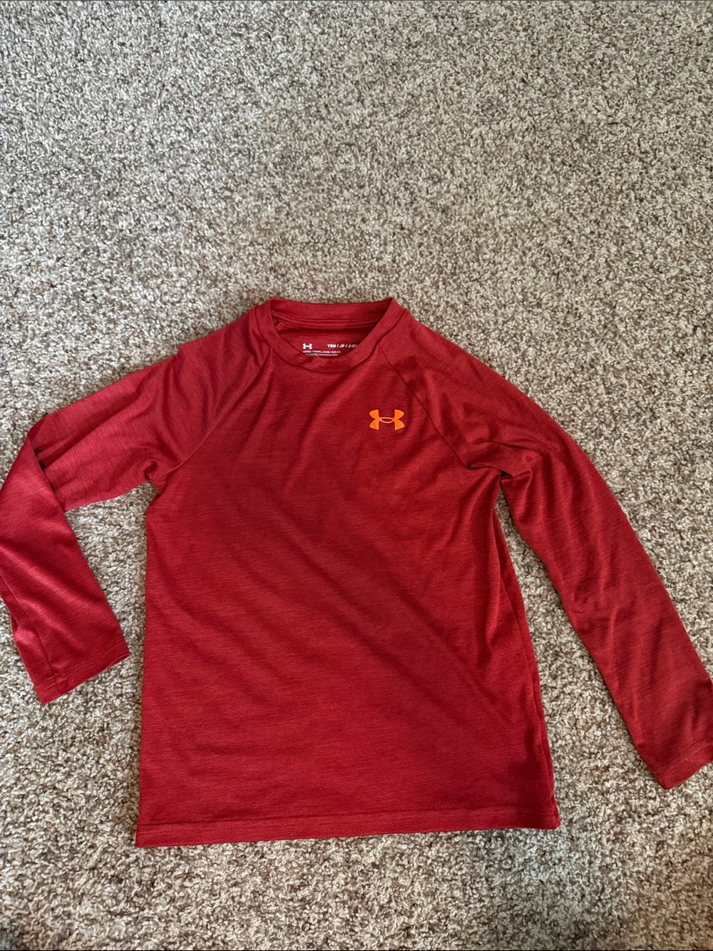 Under Armour Red Long Sleeve Logo Performance Tee